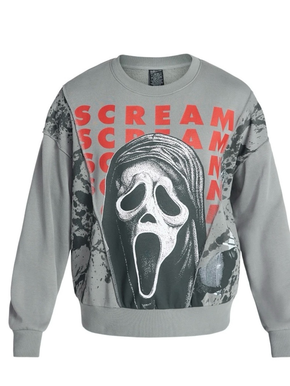 Gray 'Scream' Graphic Crewneck Sweatshirt